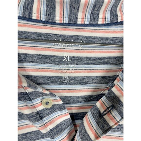 johnnie-O Striped Men's XL Performance Polo UPF 50 Golf - Picture 3 of 10